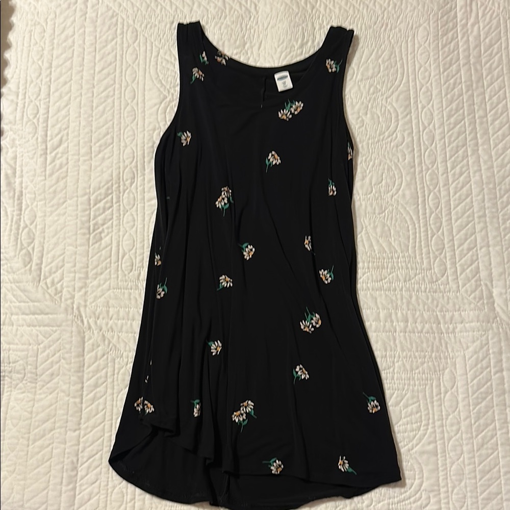 Old Navy Black Floral Luxe Tank Top